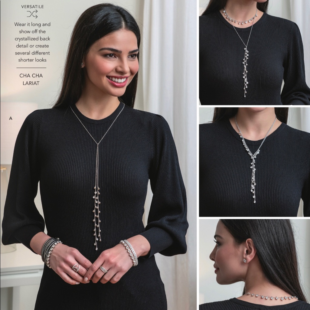 Cha Cha Lariat Swarovski Necklace Touchstone Exclusive Bnib Wear Many Ways!